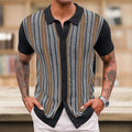 Men's Casual Striped Jacquard Sweater