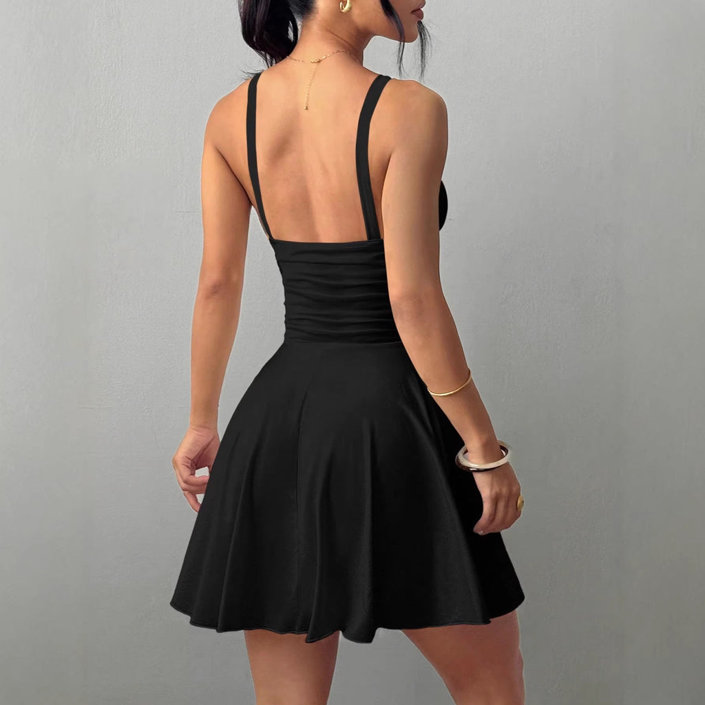 Elegant V-Neck Midi Dress